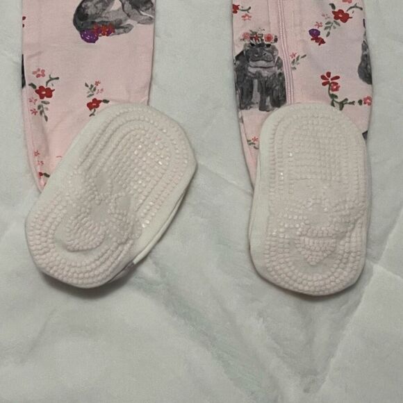 Burt’s Bees Baby Floral Hippo Romper Pajama’s  Size 18 Months - Picture 6 of 11